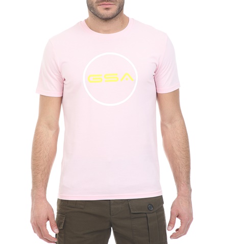 GSA-Ανδρικό t-shirt GSA ORGANIC PLUS SUPERLOGO TRE ροζ