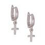 JEWELTUDE-Γυναικεία ασημένια σκουλαρίκια JEWELTUDE 13499 κρίκοι με σταυρό