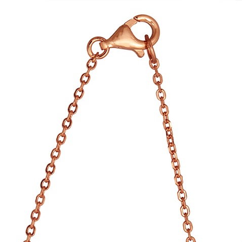 JEWELTUDE-Γυναικείο ασημένιο κοντό κολιέ JEWELTUDE 10022 ρόζ επιχρυσωμένο