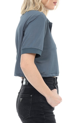 adidas Originals-Γυναικεία cropped polo μπλούζα adidas Originals μπλε