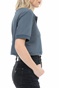 adidas Originals-Γυναικεία cropped polo μπλούζα adidas Originals μπλε