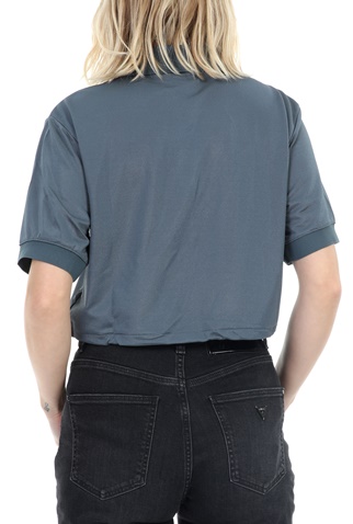 adidas Originals-Γυναικεία cropped polo μπλούζα adidas Originals μπλε