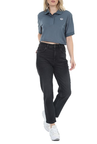 adidas Originals-Γυναικεία cropped polo μπλούζα adidas Originals μπλε