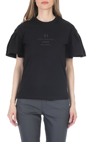 KARL LAGERFELD-Γυναικείο t-shirt KARL LAGERFELD Puffy Sleeve μαύρο