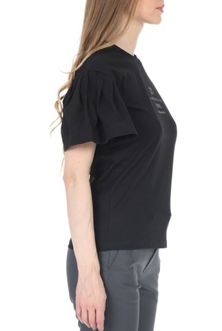 KARL LAGERFELD-Γυναικείο t-shirt KARL LAGERFELD Puffy Sleeve μαύρο