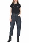 KARL LAGERFELD-Γυναικείο t-shirt KARL LAGERFELD Address Logo Pocket μαύρο