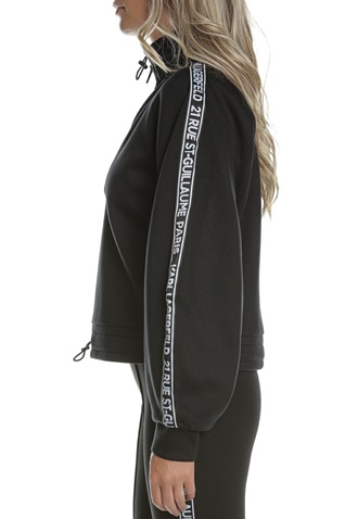 KARL LAGERFELD-Γυναικεία cropped φούτερ μπλούζα KARL LAGERFELD Double Jersey μαύρη