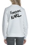 KARL LAGERFELD-Γυναικεία φούτερ μπλούζα KARL LAGERFELD Forever Karl λευκή