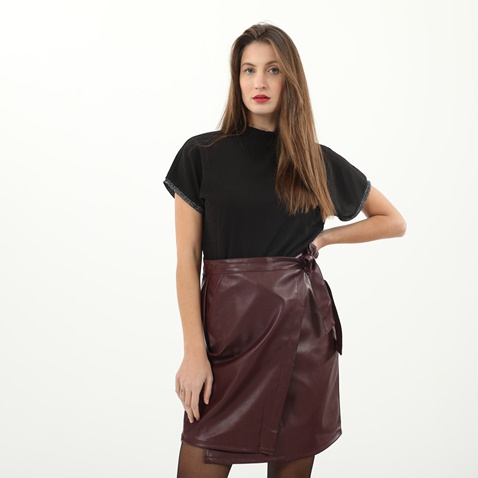 GARCIA JEANS-Γυναικεία κοντομάνικη μπλούζα GARCIA JEANS μαύρη 