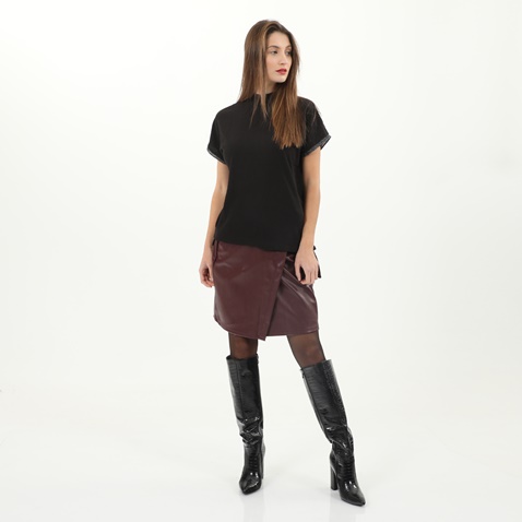 GARCIA JEANS-Γυναικεία κοντομάνικη μπλούζα GARCIA JEANS μαύρη 
