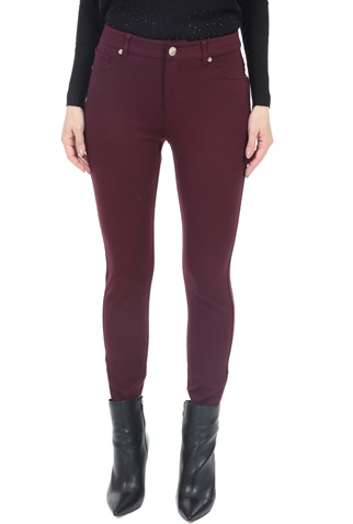 TED BAKER-Γυναικείο παντελόνι skinny TED BAKER STRENT μπορντο