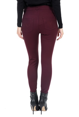 TED BAKER-Γυναικείο παντελόνι skinny TED BAKER STRENT μπορντο