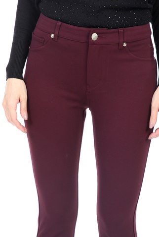 TED BAKER-Γυναικείο παντελόνι skinny TED BAKER STRENT μπορντο