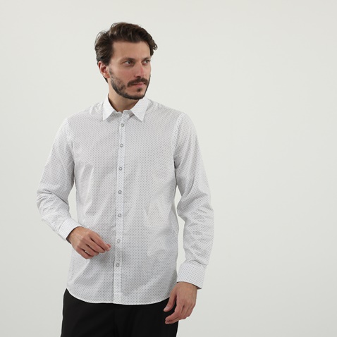 SSEINSE-Ανδρικό πουκάμισο SSEINSE CI578SS APPAREL λευκό πουά
