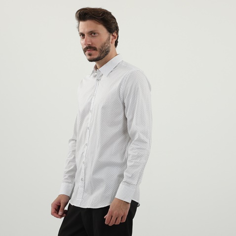 SSEINSE-Ανδρικό πουκάμισο SSEINSE CI578SS APPAREL λευκό πουά