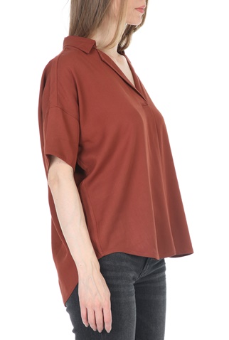 SCOTCH & SODA-Γυναικείο πουκάμισο SCOTCH & SODA Pop over shirt καφέ