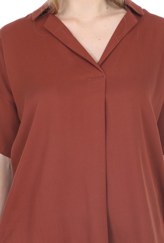 SCOTCH & SODA-Γυναικείο πουκάμισο SCOTCH & SODA Pop over shirt καφέ