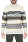 SCOTCH & SODA-Ανδρικό πουλόβερ SCOTCH & SODA Bouclι pull with jacquard μπεζ