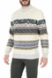 SCOTCH & SODA-Ανδρικό πουλόβερ SCOTCH & SODA Bouclι pull with jacquard μπεζ
