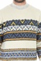 SCOTCH & SODA-Ανδρικό πουλόβερ SCOTCH & SODA Bouclι pull with jacquard μπεζ