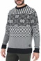 SCOTCH & SODA-Ανδρικό πουλόβερ SCOTCH & SODA Lightweight wool-blend Fair Is ασπρόμαυρο