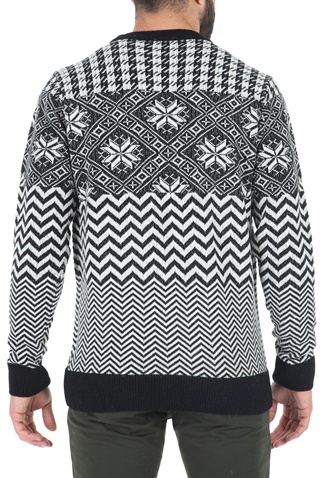 SCOTCH & SODA-Ανδρικό πουλόβερ SCOTCH & SODA Lightweight wool-blend Fair Is ασπρόμαυρο