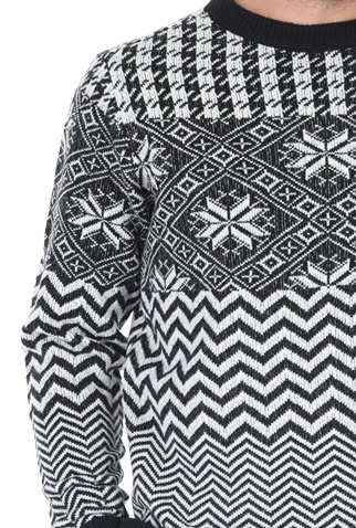 SCOTCH & SODA-Ανδρικό πουλόβερ SCOTCH & SODA Lightweight wool-blend Fair Is ασπρόμαυρο