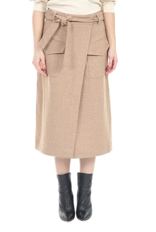 SCOTCH & SODA-Γυναικεία midi φούστα Wrap-over SCOTCH & SODA εκρού