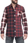 GUESS-Ανδρικό πουκάμισο GUESS COLLINS SHIRT - ROCK CHECK κόκκινο μπλε