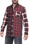 GUESS-Ανδρικό πουκάμισο GUESS COLLINS SHIRT - ROCK CHECK κόκκινο μπλε
