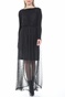 GUESS-Γυναικείο maxi φόρεμα GUESS SAADIA DRESS - DOTTY MESH KNI μαύρο
