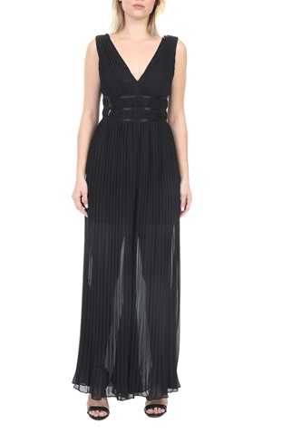 GUESS-Γυναικεία ολόσωμη φόρμα GUESS LANA OVERALL ALL WE NEED IS μαύρη