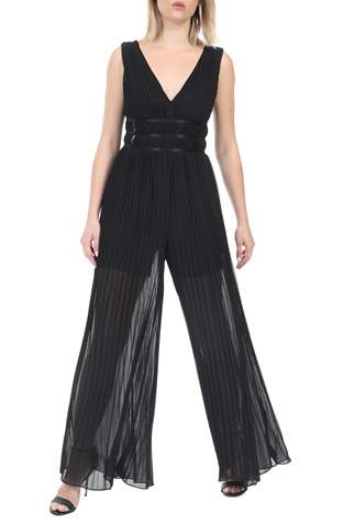 GUESS-Γυναικεία ολόσωμη φόρμα GUESS LANA OVERALL ALL WE NEED IS μαύρη