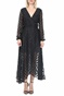 GUESS-Γυναικείο maxi φόρεμα GUESS BERTHA CLIPPED DOTS μαύρο