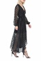 GUESS-Γυναικείο maxi φόρεμα GUESS BERTHA CLIPPED DOTS μαύρο