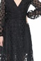 GUESS-Γυναικείο maxi φόρεμα GUESS BERTHA CLIPPED DOTS μαύρο