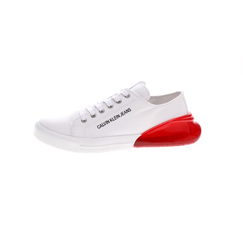 CALVIN KLEIN JEANS-Ανδρικά sneakers CALVIN KLEIN JEANS MUNRO λευκά κόκκινα