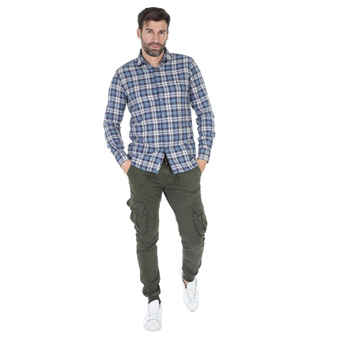 BROOKSFIELD-Ανδρικό μακρυμάνικο πουκάμισο BROOKSFIELD SHIRT μπλέ