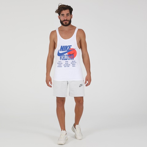 NIKE-Ανδρικό αμάνικο t-shirt NIKE NSW TANK WORLD TOUR λευκό