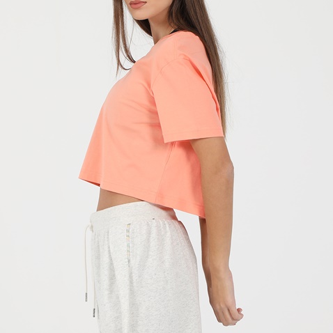 NIKE-Γυναικείο cropped top NIKE NSW CROP TEE PRNT κοραλί