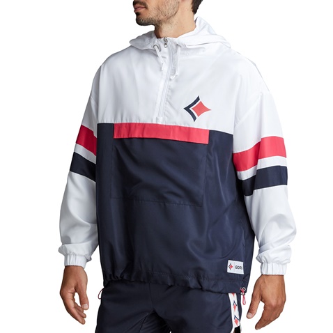 BJORN BORG-Ανδρικό αντιανεμικό jacket BJORN BORG λευκό μπλε