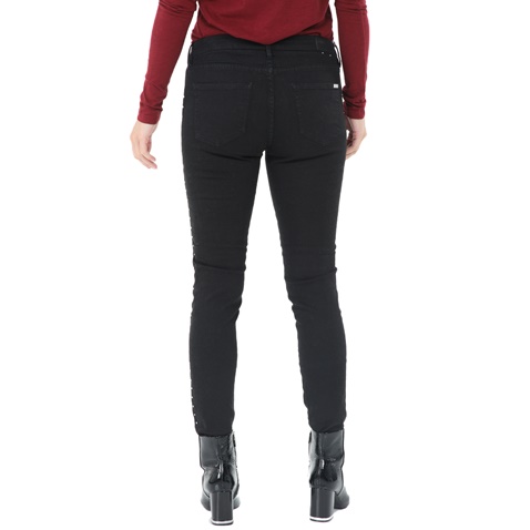 REIKO-Γυναικείο jean παντελόνι REIKO NELLY STUDS μαύρο
