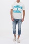 FRANKLIN & MARSHALL-Ανδρικό t-shirt FRANKLIN & MARSHALL μπλε λευκό