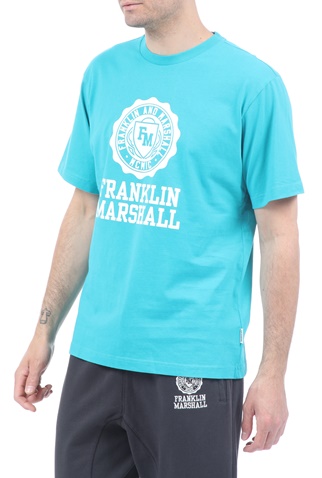 FRANKLIN & MARSHALL-Ανδρικό t-shirt FRANKLIN & MARSHALL μπλε