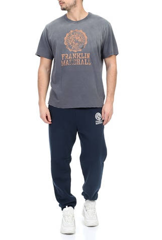 FRANKLIN & MARSHALL-Ανδρικό t-shirt FRANKLIN & MARSHALL SUPER VINTAGE GARMENT γκρι