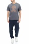 FRANKLIN & MARSHALL-Ανδρικό t-shirt FRANKLIN & MARSHALL SUPER VINTAGE GARMENT γκρι