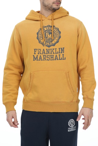 FRANKLIN & MARSHALL-Ανδρική φούτερ μπλούζα FRANKLIN & MARSHALL SUPER VINTAGE G.DYE κίτρινη