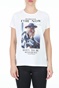 GAUDI-Γυναικείο t-shirt GAUDI JEANS DONNA T-SHIRT GIRO λευκό