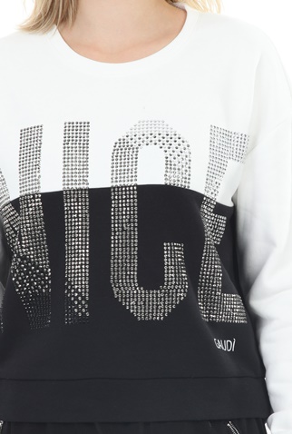 GAUDI-Γυναικεία φούτερ μπλούζα GAUDI JEANS DONNA MAGLIA DI FE λευκή μαύρη
