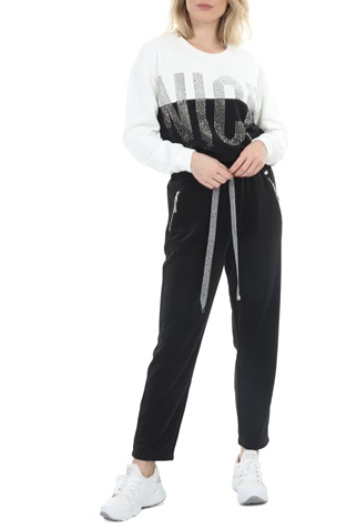 GAUDI-Γυναικεία φούτερ μπλούζα GAUDI JEANS DONNA MAGLIA DI FE λευκή μαύρη